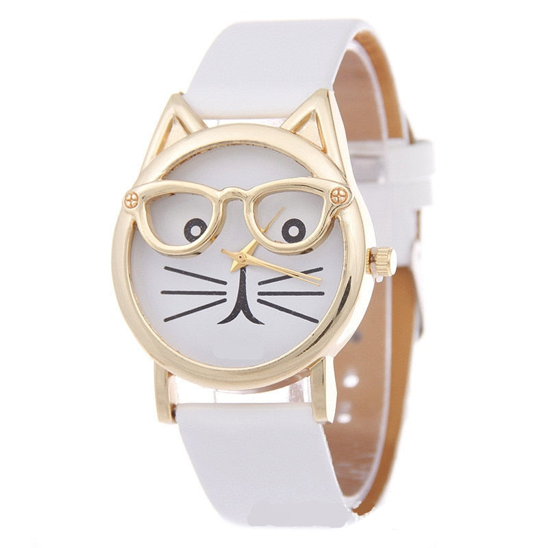 Glasses Cat Watch For Women Luxury Brand Bracelet