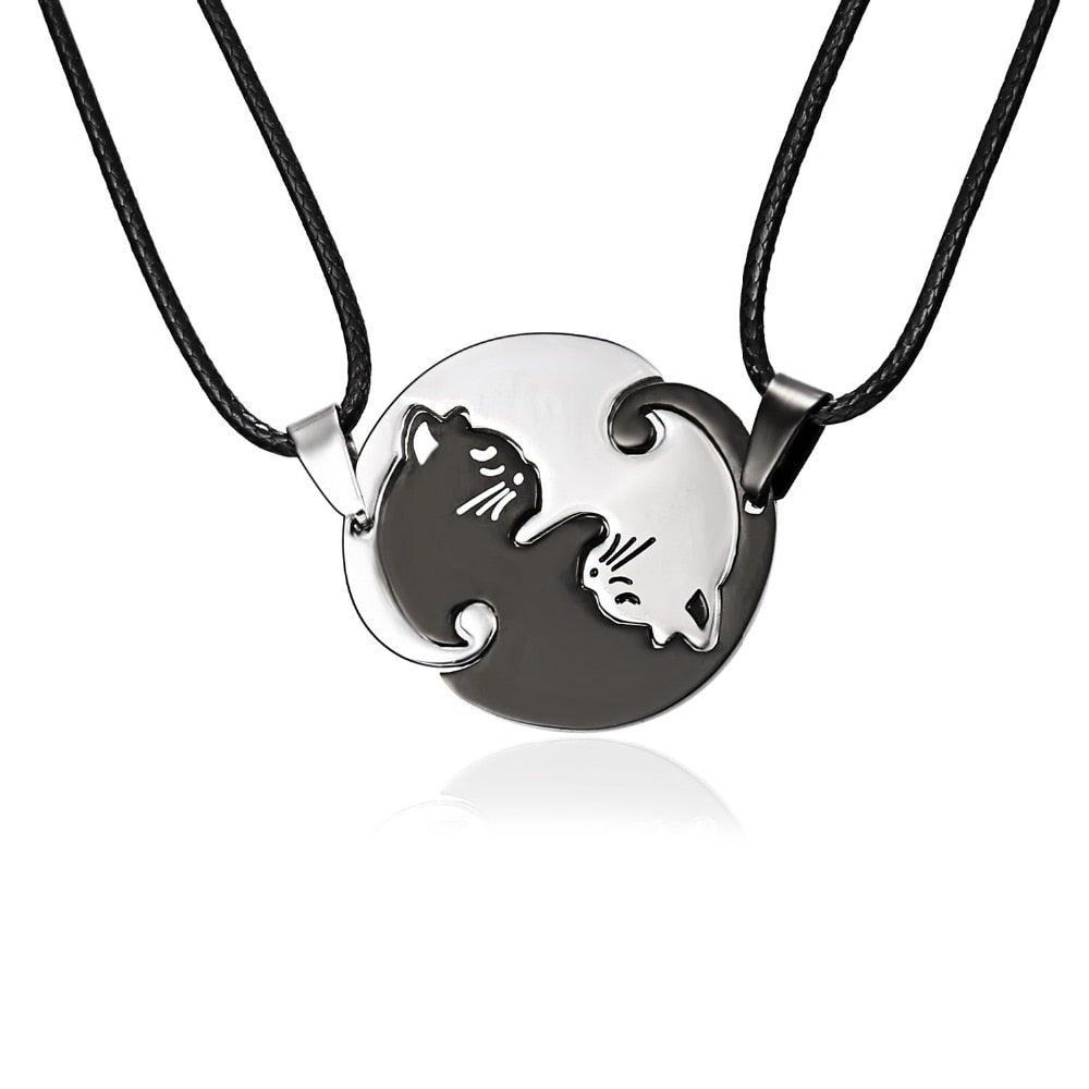 Rinhoo Couples Jewelry Necklaces Black white